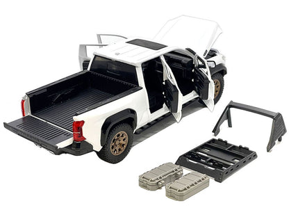 2024 Toyota Tacoma Trailhunter Edition Pickup Truck White Metallic 1/24 Diecast Model Car