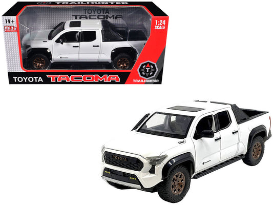 2024 Toyota Tacoma Trailhunter Edition Pickup Truck White Metallic 1/24 Diecast Model Car
