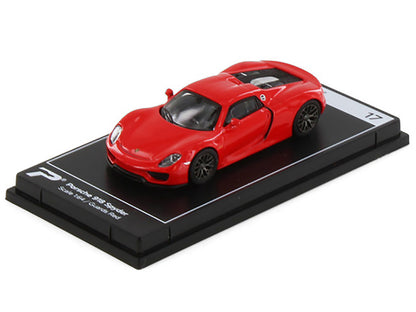 Porsche 918 Spyder Guards Red "Hypercar League Collection" 1/64 Diecast Model Car by PosterCars-DiecastModeler.com