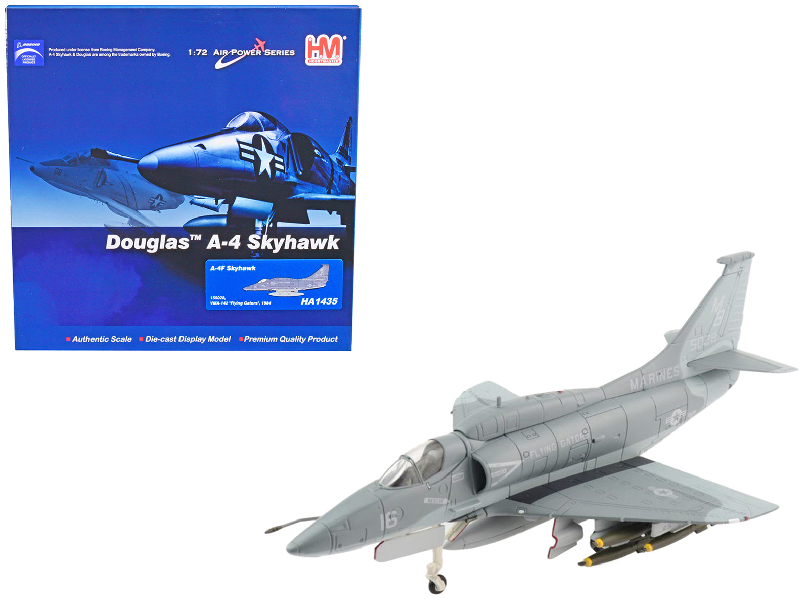 Douglas A-4F Skyhawk Attack Aircraft VMA-142 "Flying Gators" (1984) "Air Power Series" 1/72 Diecast Model by Hobby Master-DiecastModeler.com