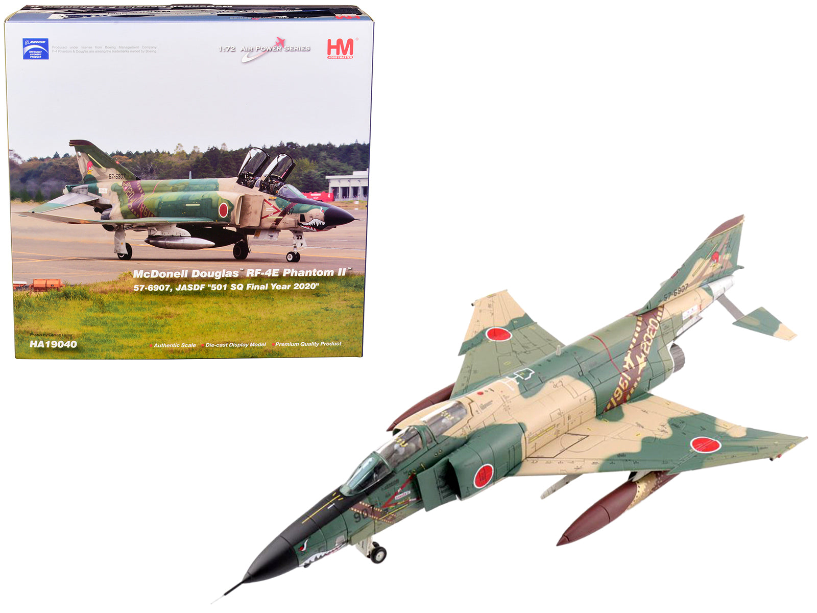 McDonnell Douglas RF-4E Phantom II Fighter Aircraft 57-6907 JASDF "501 SQ Final Year 2020" "Air Power Series" 1/72 Scale Model by Hobby Master-DiecastModeler.com