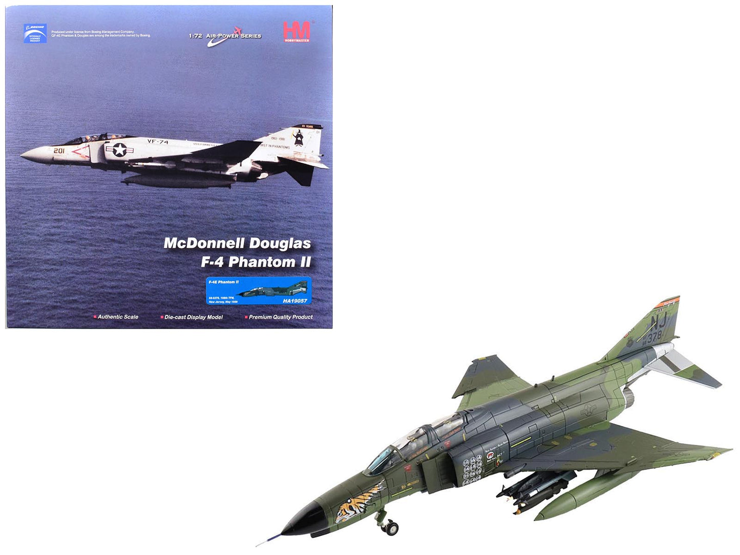 McDonnell Douglas F-4E Phantom II Fighter-Bomber Aircraft "108th Tactical Fighter Wing New Jersey" (1988) United States Air Force "Air Power Series" 1/72 Diecast Model by Hobby Master-DiecastModeler.com