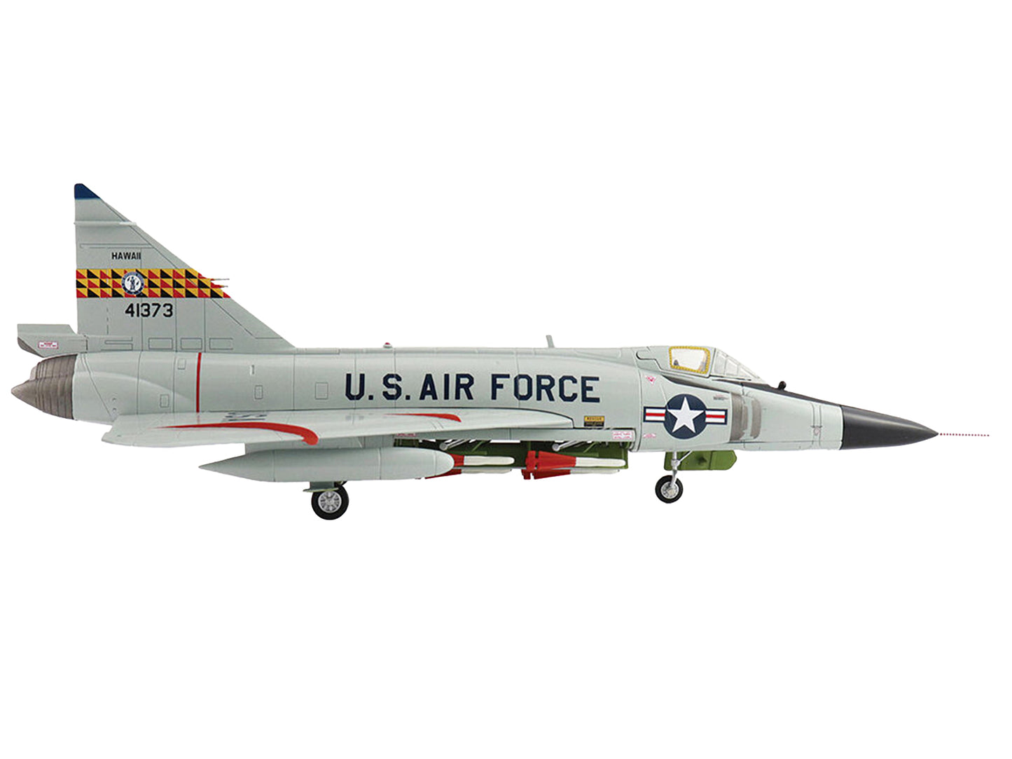 Convair F-102A Delta Dagger Interceptor Aircraft "199th Fighter Interceptor Squadron (FIS) Hawaii Air National Guard" (1960s) United States Air Force "Air Power Series" 1/72 Diecast Model by Hobby Master-DiecastModeler.com
