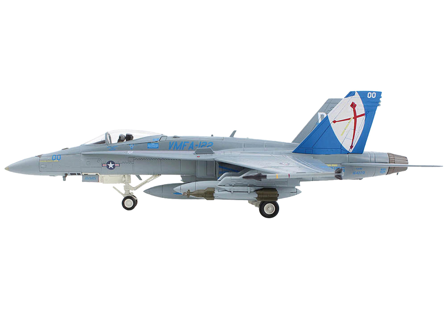 McDonnell Douglas F/A-18C Hornet Aircraft "VMFA-122 Crusaders Iwakuni AB" (2016) United States Marines "Air Power Series" 1/72 Diecast Model by Hobby Master-DiecastModeler.com