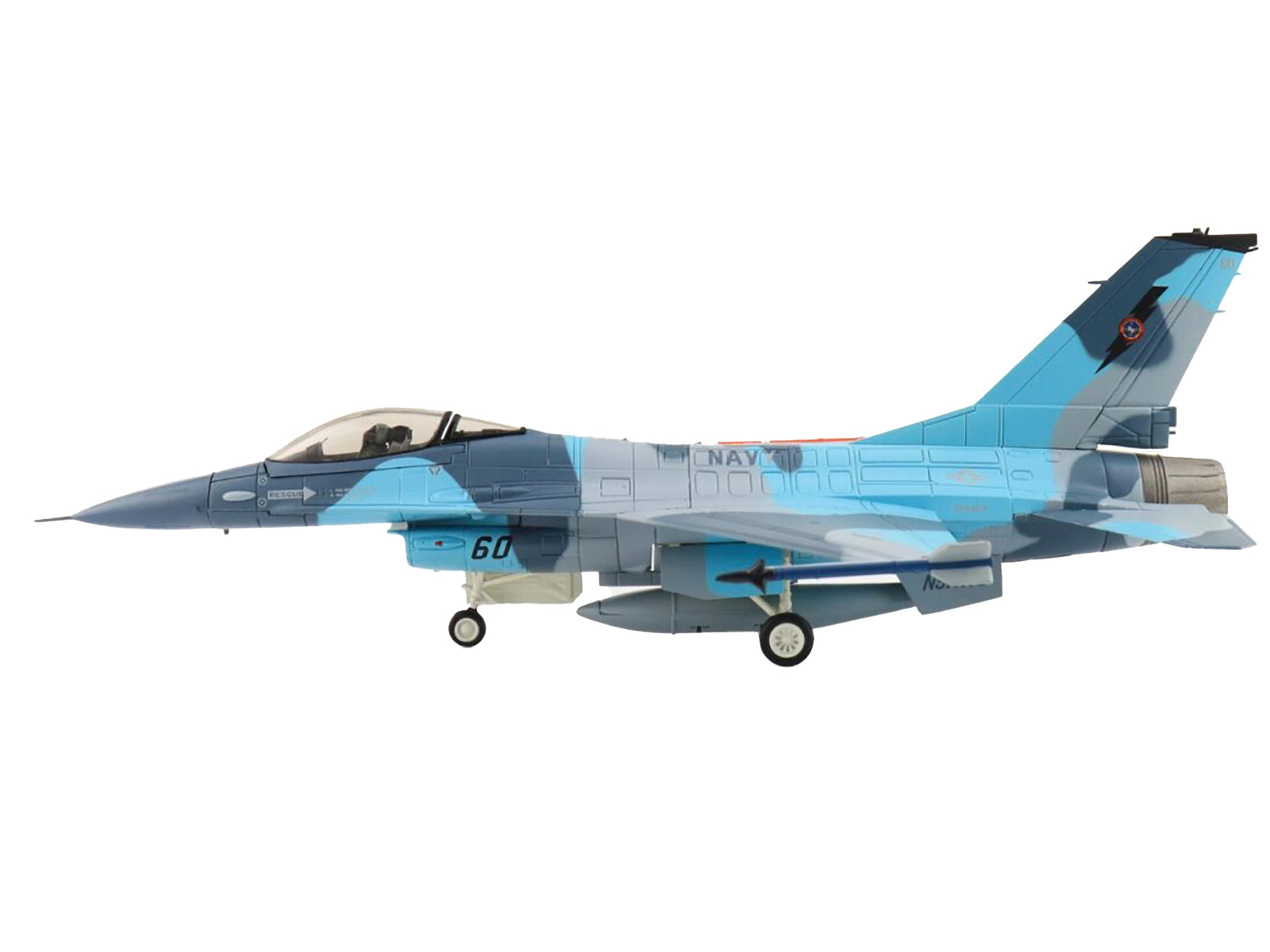 Lockheed F-16A Fighting Falcon Fighter Aircraft "NSAWC Adversary" (2006-2008) United States Navy "Air Power Series" 1/72 Diecast Model by Hobby Master-DiecastModeler.com