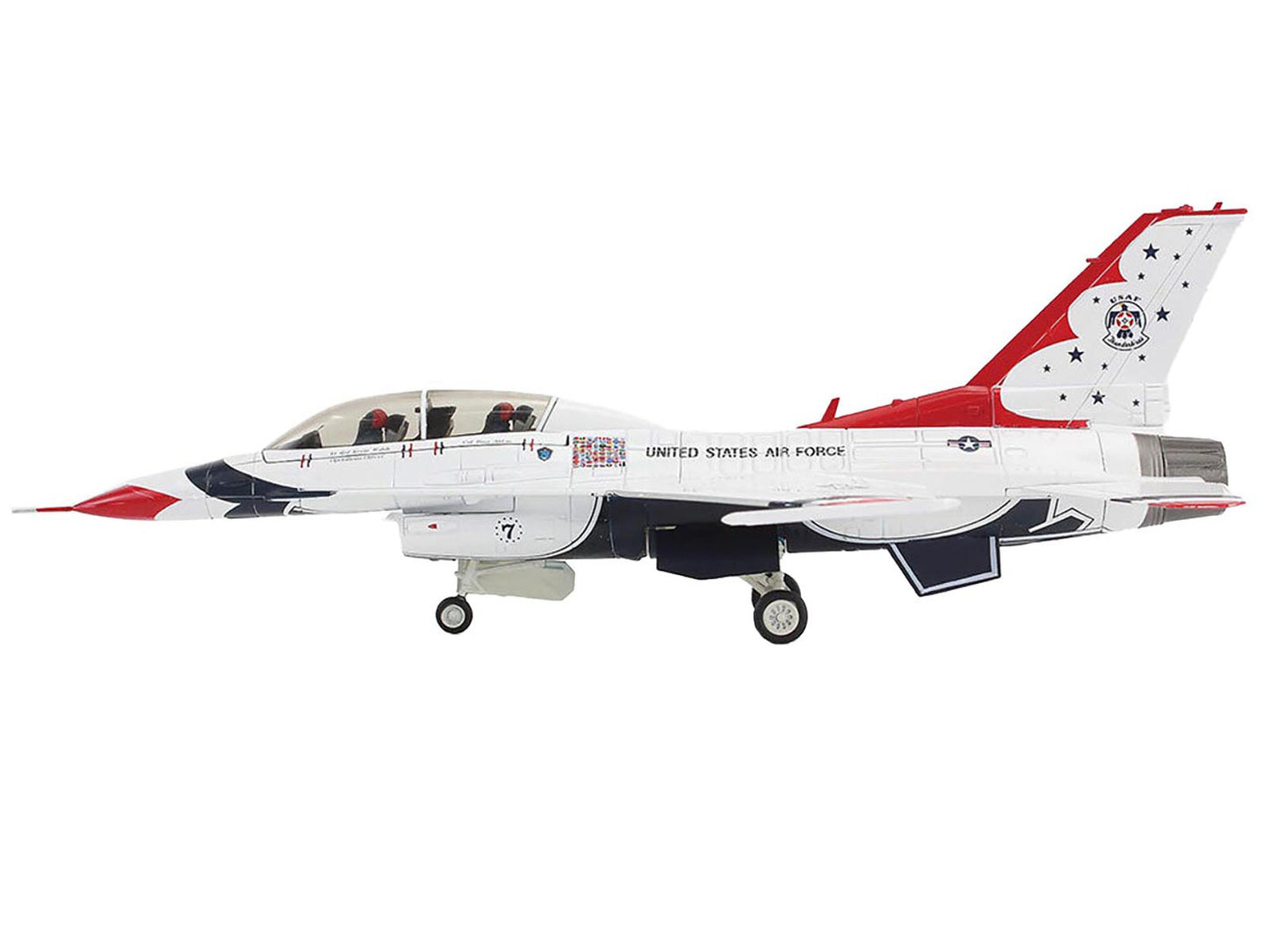 Lockheed F-16D Fighting Falcon Fighter Aircraft "No.7 Thunderbirds Nellis Air Force Base" (2017) United States Air Force "Air Power Series" 1/72 Diecast Model by Hobby Master-DiecastModeler.com