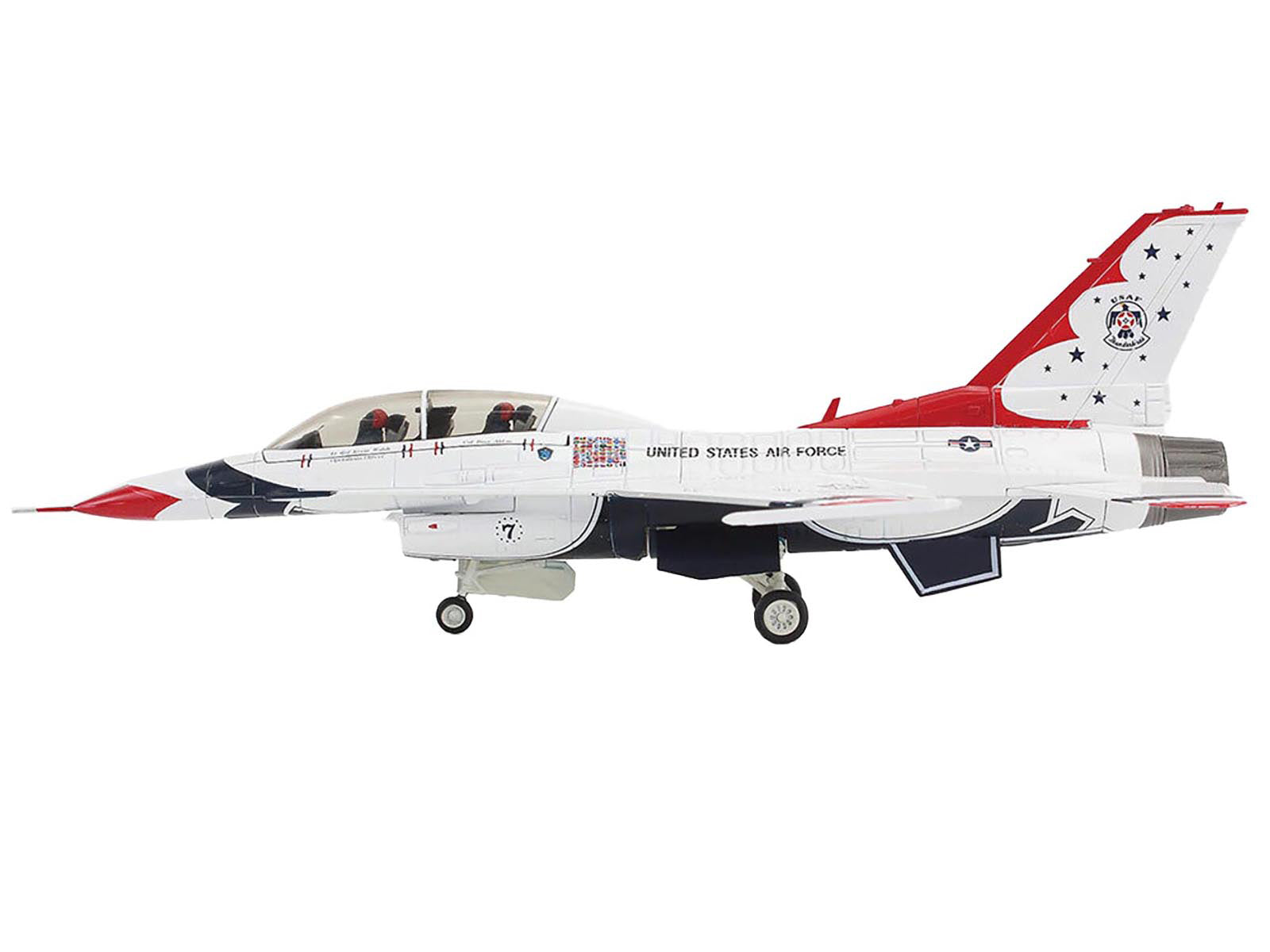 Lockheed F-16D Fighting Falcon Fighter Aircraft "No.7 Thunderbirds Nellis Air Force Base" (2017) United States Air Force "Air Power Series" 1/72 Diecast Model by Hobby Master-DiecastModeler.com