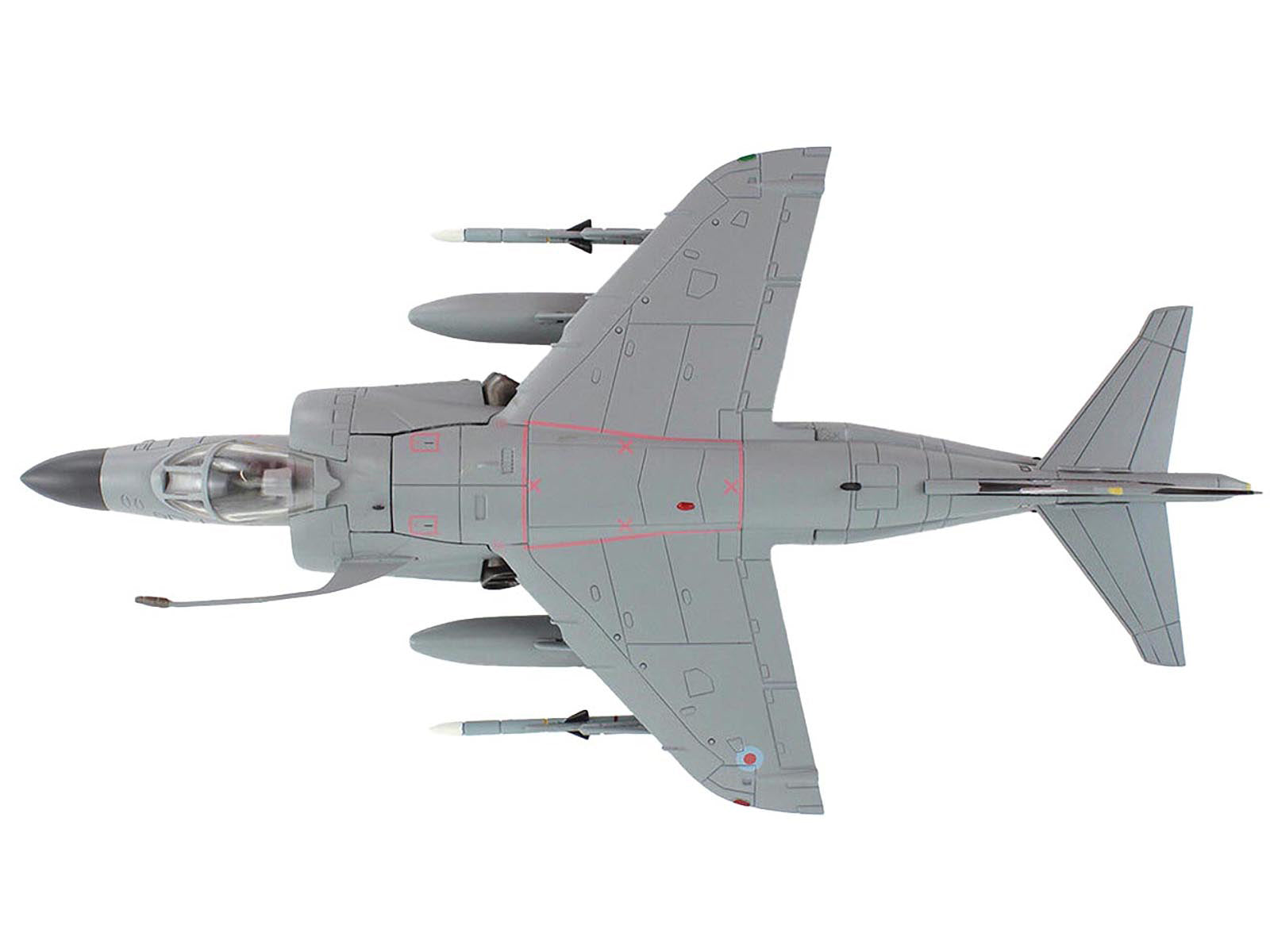 British Aerospace Sea Harrier FA.2 Aircraft with Sea Eagle Missiles "ZH804 Fairford" (2002) British Royal Navy "Air Power Series" 1/72 Diecast Model by Hobby Master-DiecastModeler.com