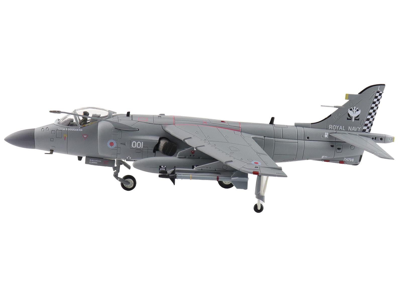 British Aerospace Sea Harrier FA.2 Aircraft with Sea Eagle Missiles "ZH796" (2018) British Royal Navy "Air Power Series" 1/72 Diecast Model by Hobby Master-DiecastModeler.com