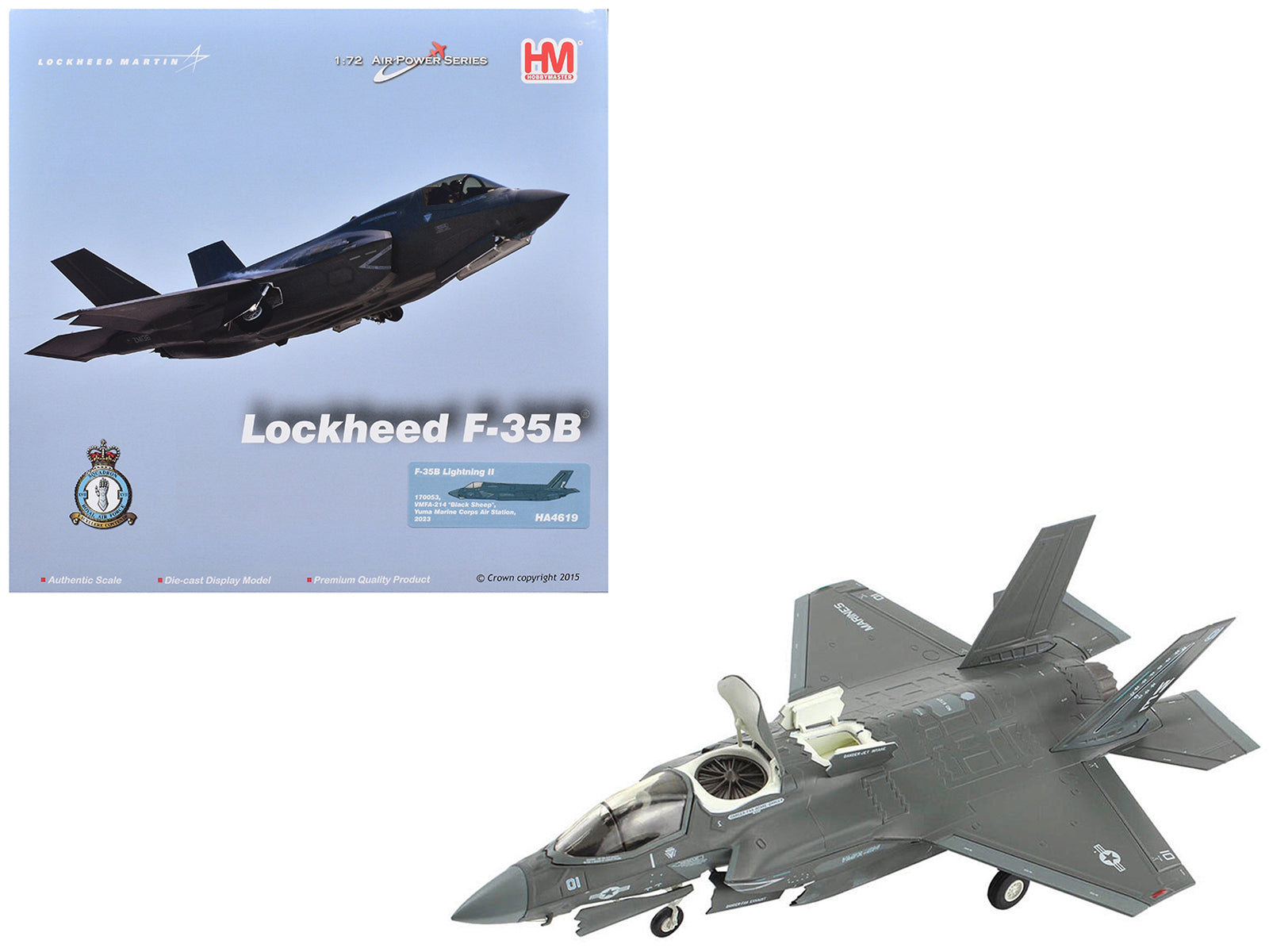 Lockheed F-35B Lightning II Aircraft "VMFA-214 Black Sheep Marine Corps Air Station Yuma" (2023) United States Marine Corps "Air Power Series" 1/72 Diecast Model by Hobby Master-DiecastModeler.com