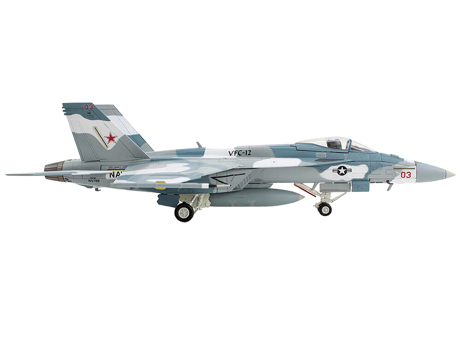 Boeing F/A-18E Super Hornet Fighter Aircraft "Cloud Scheme VFC-12 Fighting Omars" (2023) United States Navy "Air Power Series" 1/72 Diecast Model by Hobby Master-DiecastModeler.com