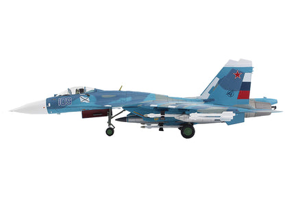 Sukhoi Su-27K Sea Flanker Fighter Aircraft "Aircraft Carrier Admiral Kuznetsov Mediterranean Sea" (1996) Russian Navy "Air Power Series" 1/72 Diecast Model by Hobby Master