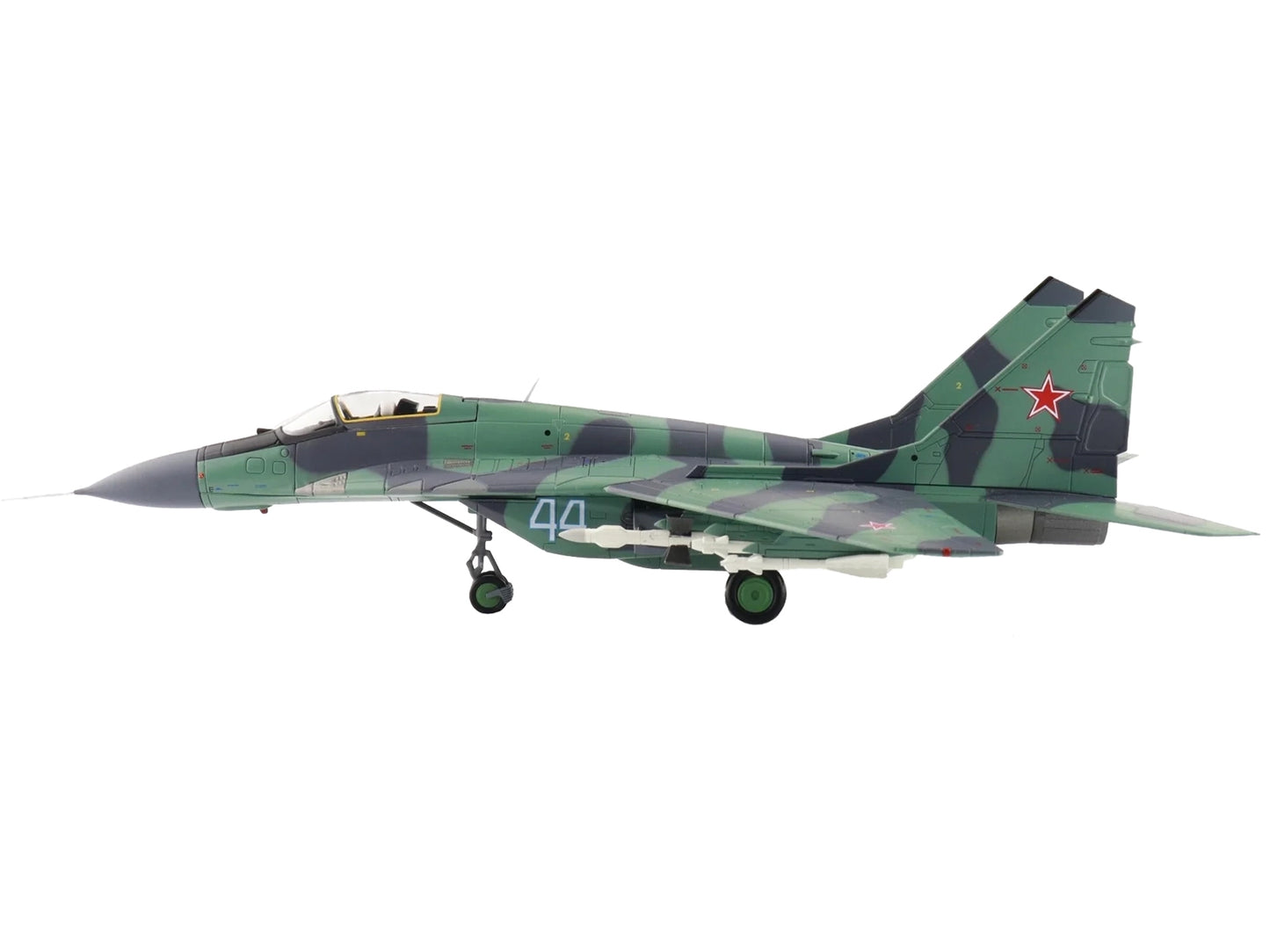 Mikoyan MIG-29 Fulcrum C Aircraft "733rd IAP Damgarten Air Base" (1994) Soviet Air Force "Air Power Series" 1/72 Diecast Model by Hobby Master-DiecastModeler.com