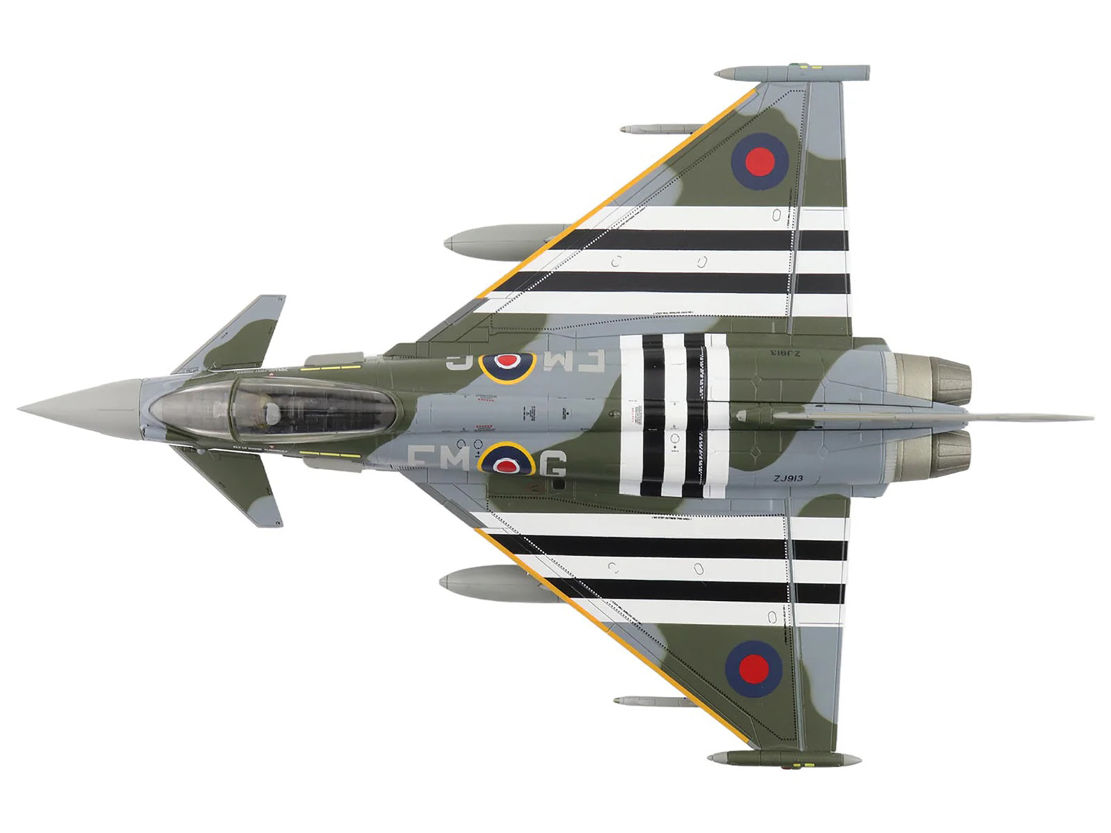 Eurofighter Typhoon FGR4 Fighter Aircraft "ZJ913 FM-G" (2024) British Royal Air Force "Air Power Series" 1/72 Diecast Model by Hobby Master-DiecastModeler.com