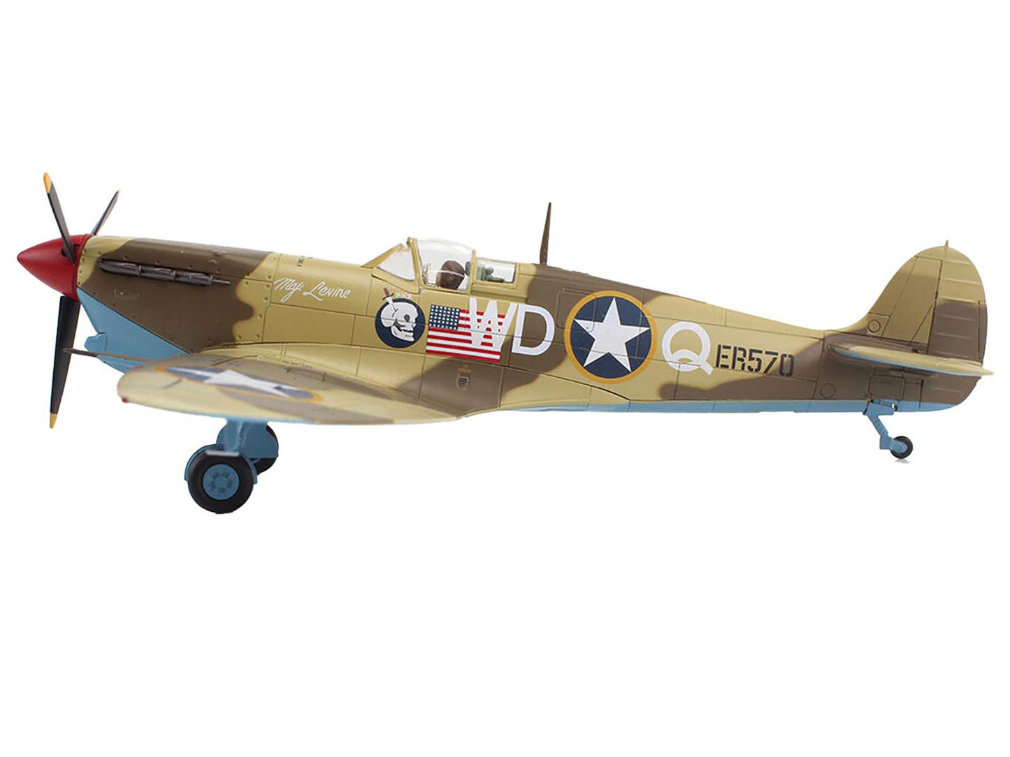 Supermarine Spitfire Mk.Vb Trop Fighter Aircraft "ER570 4th Fighter Squadron 52nd Fighter Group" (1943) Mediterranean Allied Coastal Air Force "Air Power Series" 1/48 Diecast Model by Hobby Master