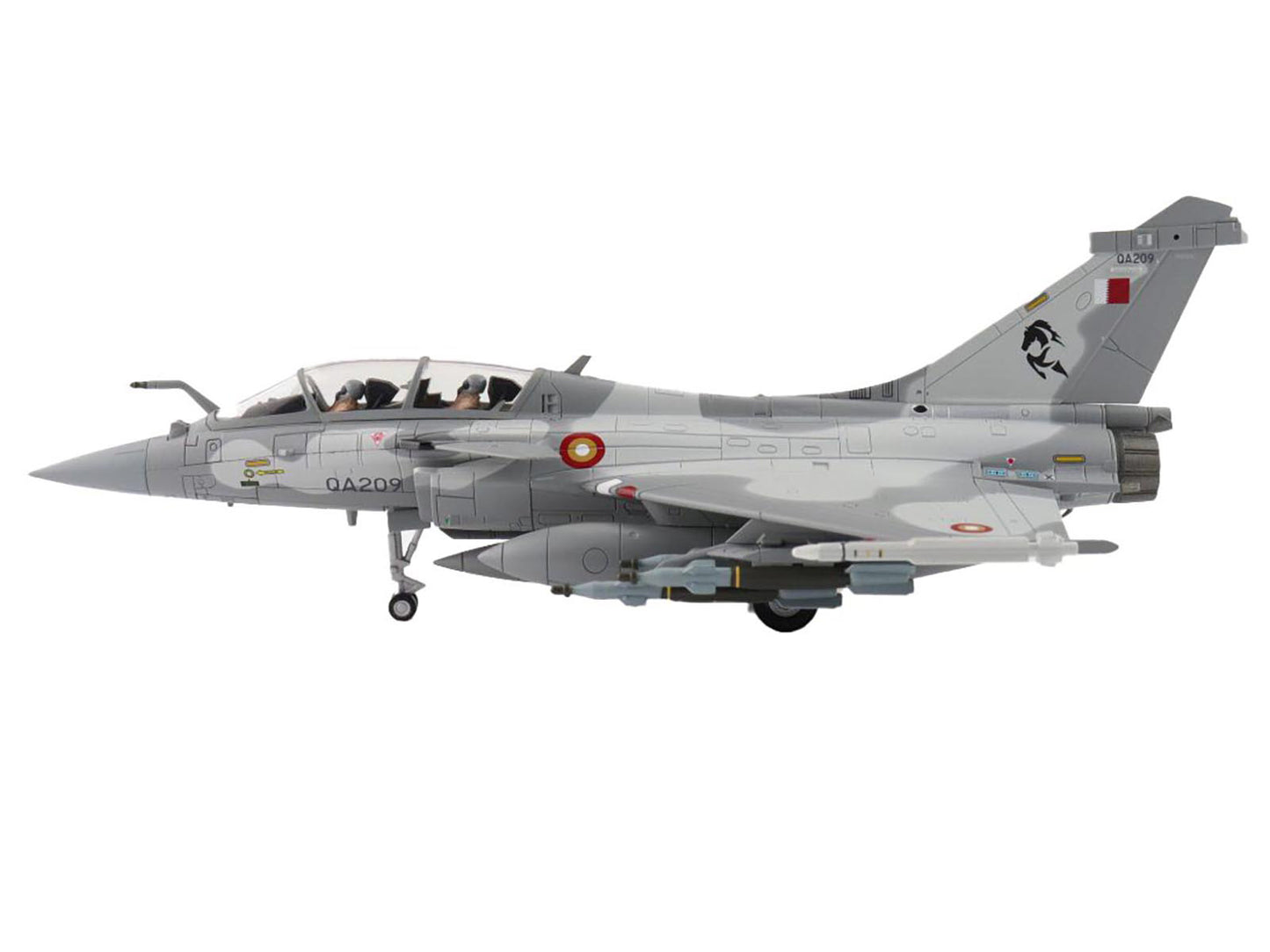 Dassault Rafale DQ Fighter Aircraft "QA209" (2021) Qatar Emiri Air Force "Air Power Series" 1/72 Diecast Model by Hobby Master-DiecastModeler.com