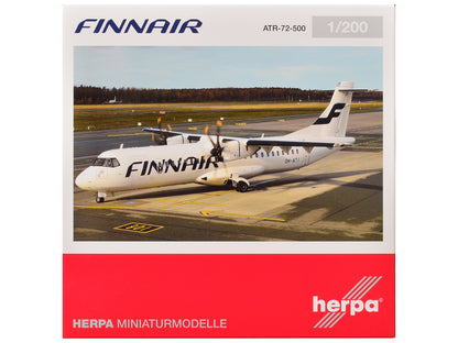ATR 72-500 Commercial Aircraft "FinnAir" (OH-ATI) White 1/200 Diecast Model Airplane by Herpa