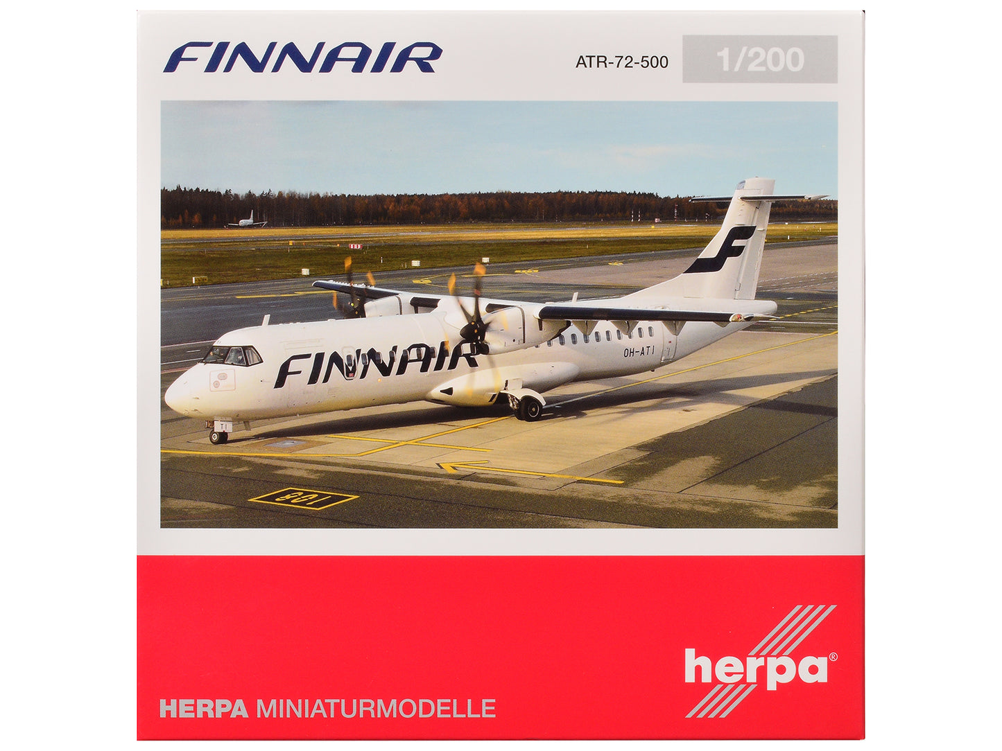 ATR 72-500 Commercial Aircraft "FinnAir" (OH-ATI) White 1/200 Diecast Model Airplane by Herpa-DiecastModeler.com