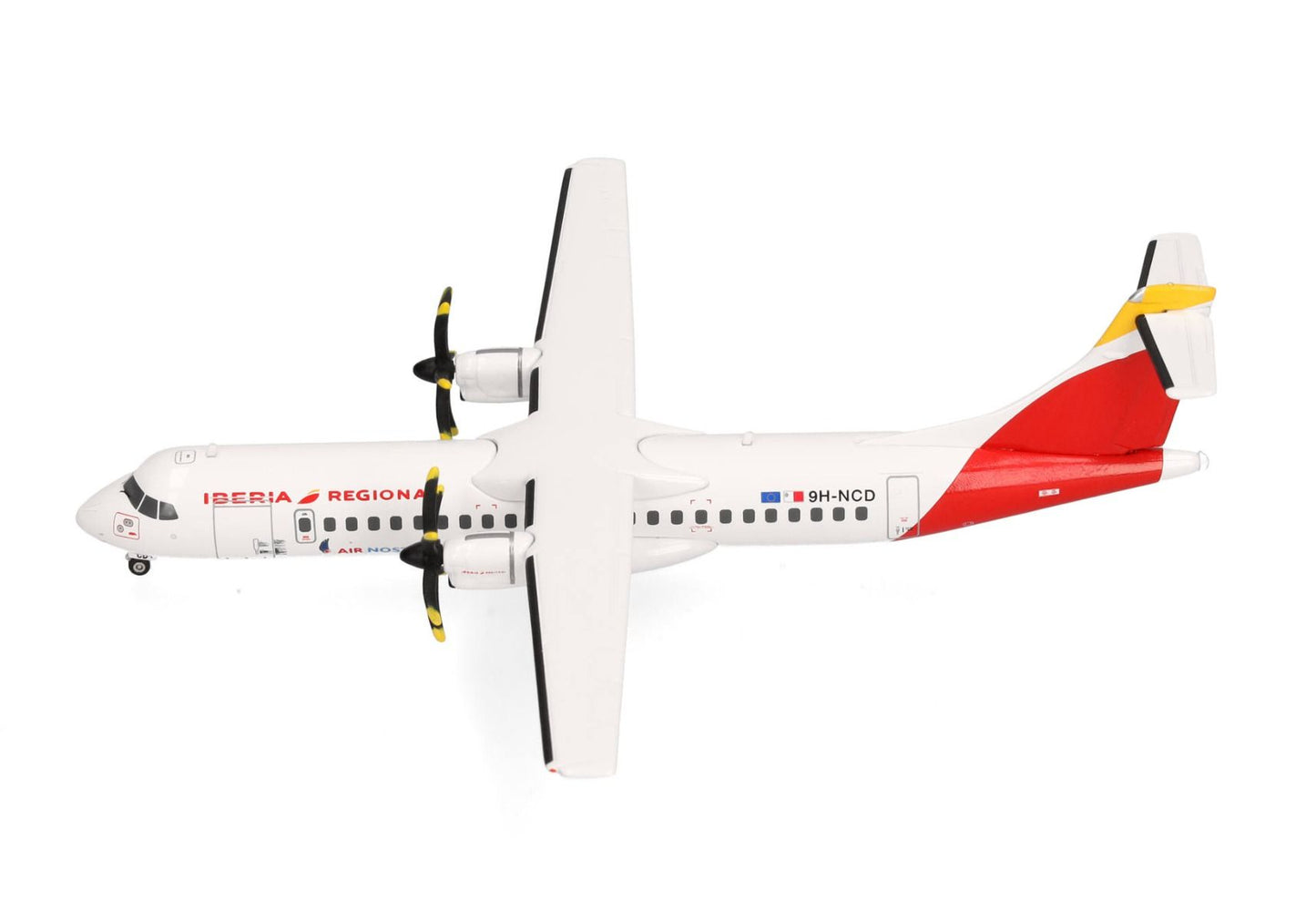 ATR 72-600 Commercial Aircraft "Iberia Regional" (9H-NCD) White with Red Tail 1/200 Diecast Model Airplane by Herpa-DiecastModeler.com