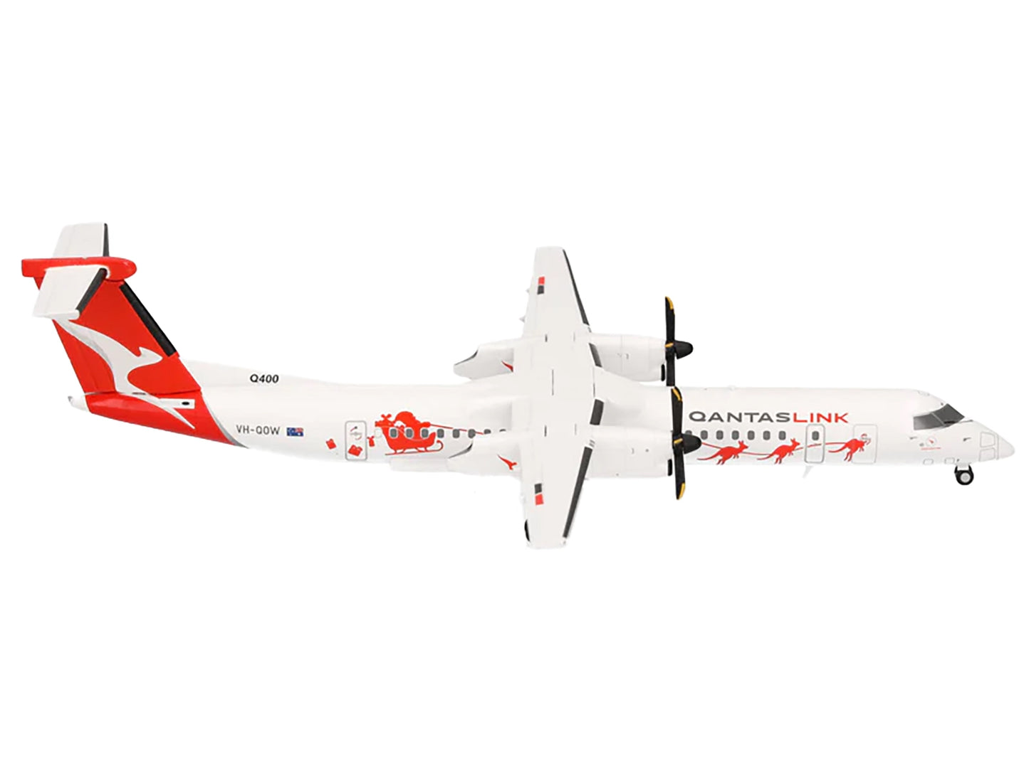Bombardier Q400 Commercial Aircraft "QantasLink - Dasher-8 Livery" (VH-QOW) White with Graphics 1/200 Diecast Model Airplane by Herpa