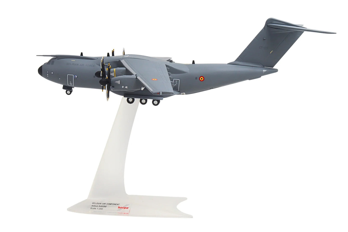 Airbus A400M Atlas Transport Aircraft "20th Squadron 15th Wing Melsbroek Air Base" Belgian Air Component 1/200 Diecast Model Airplane by Herpa