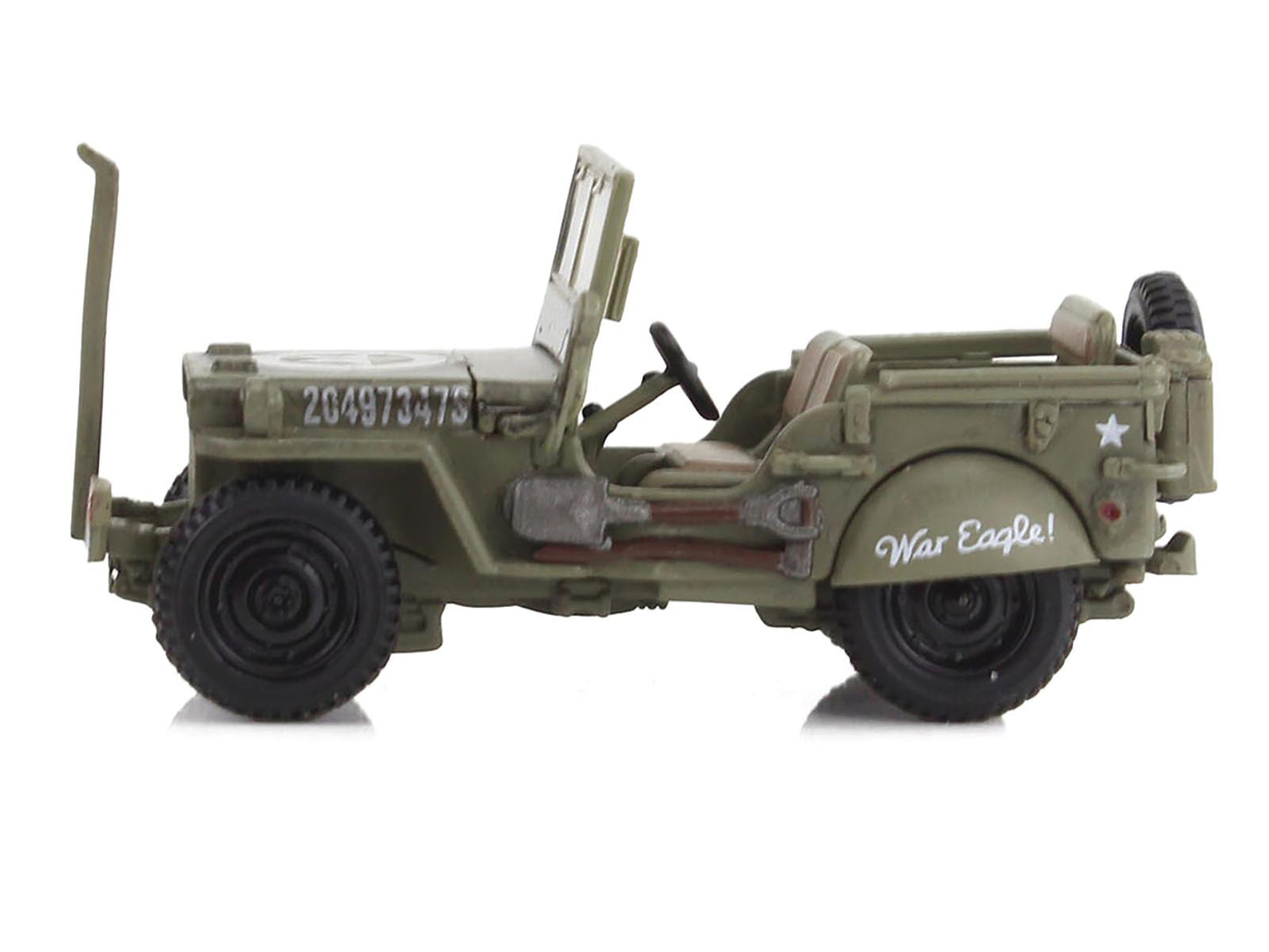 U.S. 1/4 ton Military Vehicle Olive Drab "Gen. George Patton US 3rd Army War Eagle" (1945) United States Army "Ground Power Series" 1/72 Diecast Model by Hobby Master