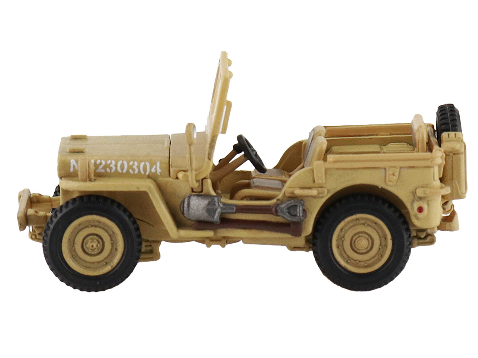 U.S. 1/4 ton Military Vehicle Desert Sand "British 8th Army Gen. Bernard Montgomery Sicily" (1943) Royal Army "Ground Power Series" 1/72 Diecast Model by Hobby Master-DiecastModeler.com