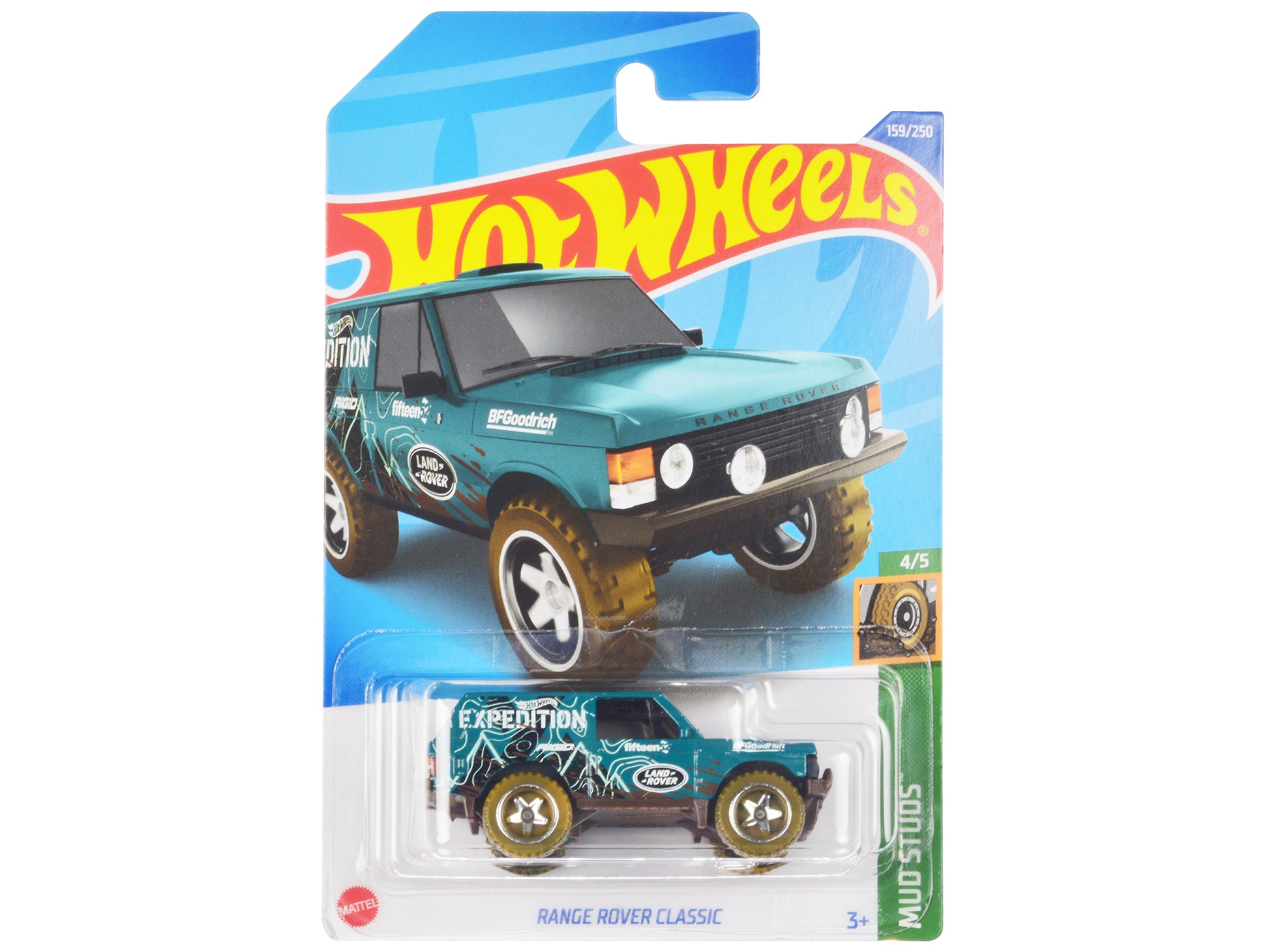 Land Rover Range Rover Classic Teal with White Graphics "Hot Wheels Expedition" "Mud Studs" Series Diecast Model Car by Hot Wheels-DiecastModeler.com