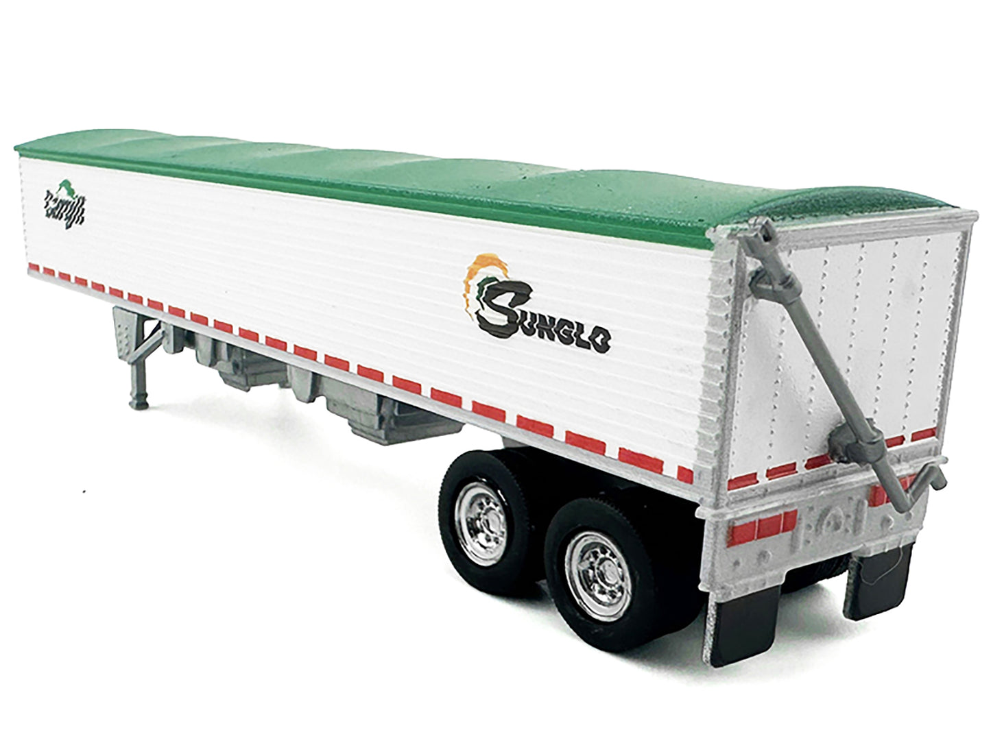 Covered Grain Trailer White with Green Tarp "SunGlo - Cargill" 1/87 (HO) Plastic Model Car by HO Logistics