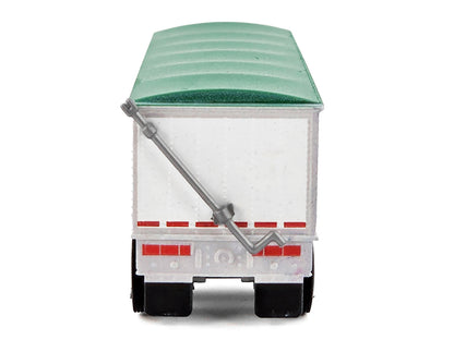 Covered Grain Trailer White with Green Tarp "SunGlo - Cargill" 1/87 (HO) Plastic Model Car by HO Logistics
