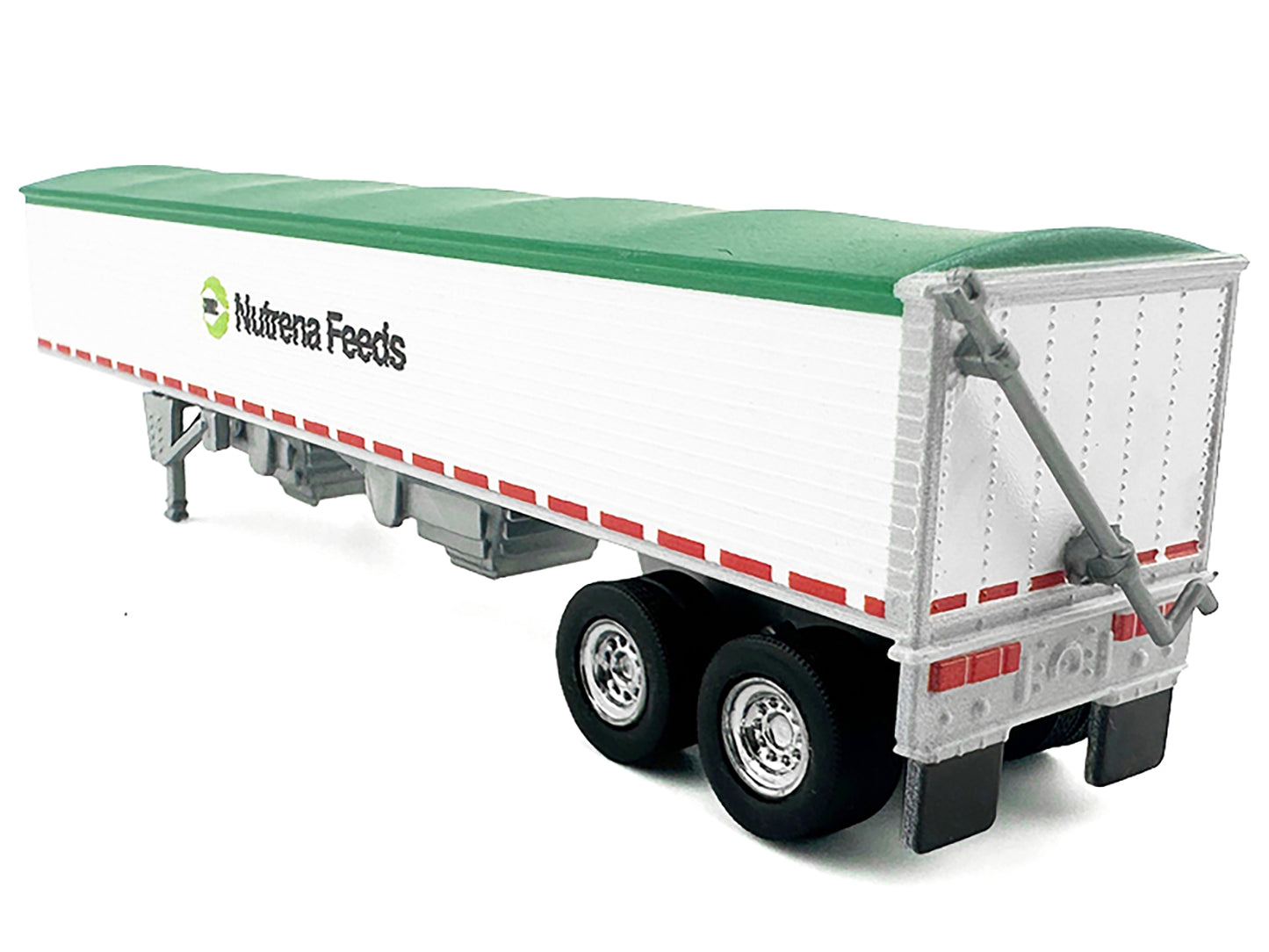 Covered Grain Trailer White with Green Tarp "Nutrena Feeds" 1/87 (HO) Plastic Model Car by HO Logistics-DiecastModeler.com