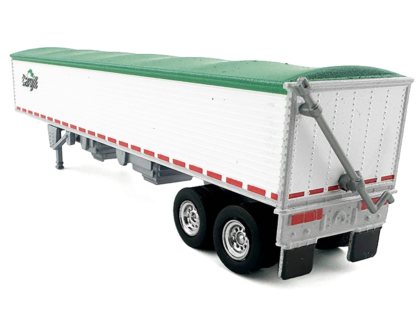 Covered Grain Trailer White with Green Tarp "Cargill" 1/87 (HO) Plastic Model Car by HO Logistics-DiecastModeler.com