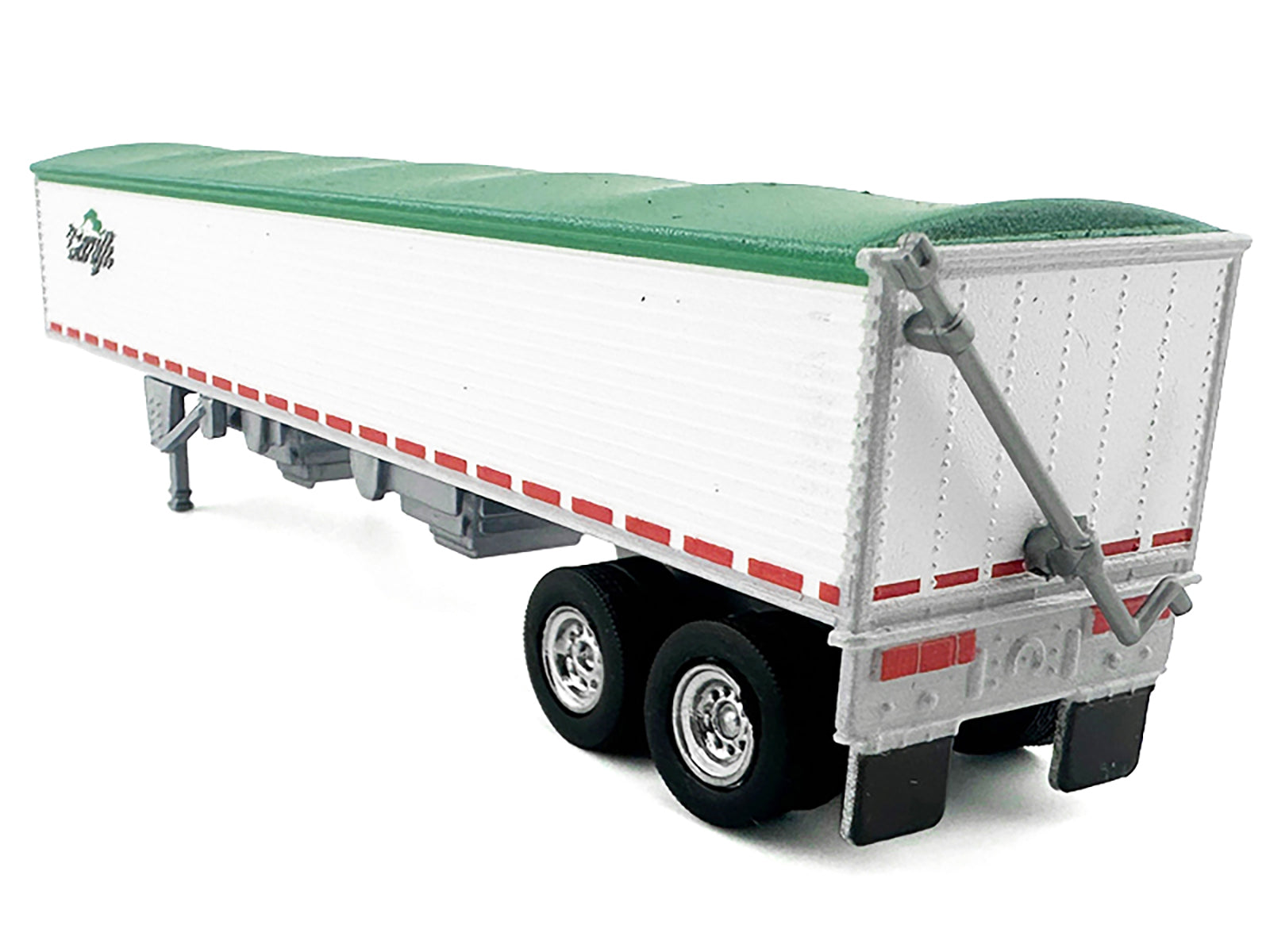 Covered Grain Trailer White with Green Tarp "Cargill" 1/87 (HO) Plastic Model Car by HO Logistics-DiecastModeler.com
