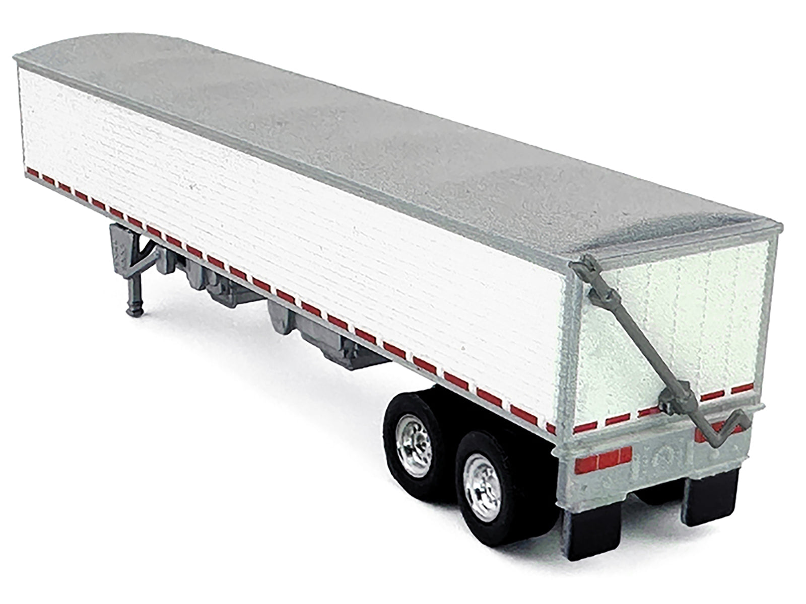 Covered Grain Trailer White with Silver Tarp 1/87 (HO) Plastic Model Car by HO Logistics-DiecastModeler.com