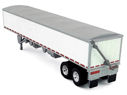 Covered Grain Trailer White with Silver Tarp 1/87 (HO) Plastic Model Car by HO Logistics-DiecastModeler.com