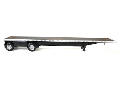 High Boy Spread Axle Flatbed Trailer White 1/87 (HO) Plastic Model Car by HO Logistics-DiecastModeler.com
