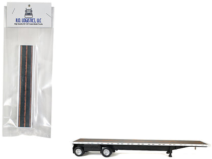 High Boy Spread Axle Flatbed Trailer White 1/87 (HO) Plastic Model Car by HO Logistics-DiecastModeler.com