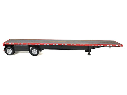 High Boy Spread Axle Flatbed Trailer Red 1/87 (HO) Plastic Model Car by HO Logistics