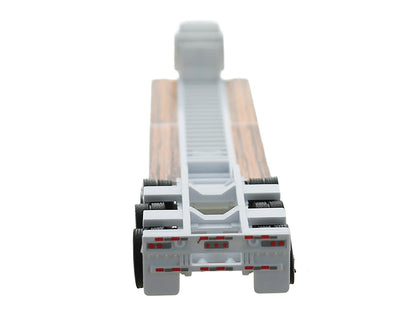 Low Boy Flatbed Trailer White 1/87 (HO) Plastic Model Car by HO Logistics-DiecastModeler.com