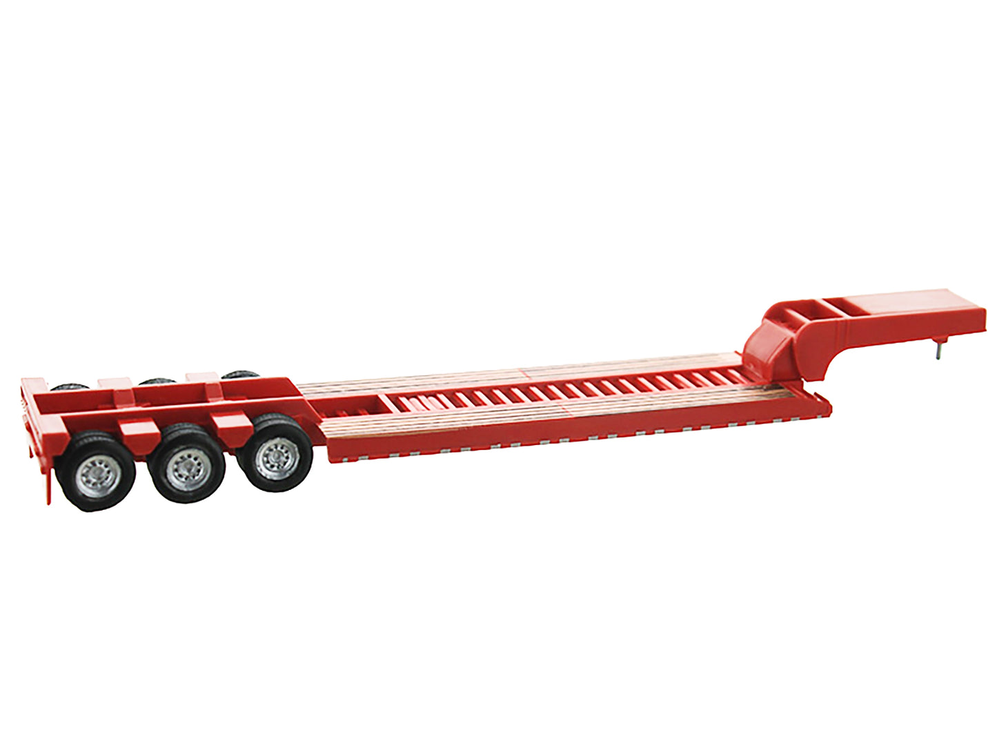 Low Boy Flatbed Trailer Red 1/87 (HO) Plastic Model Car by HO Logistics-DiecastModeler.com