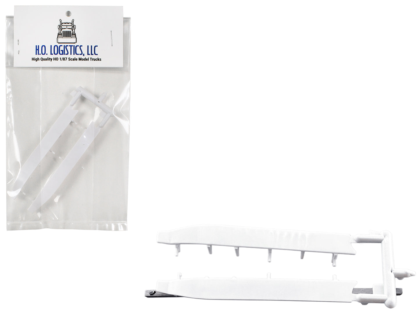 Trailer Wind Skirts for 53' Dry Vans White 1/87 (HO) Plastic Model Car by HO Logistics-DiecastModeler.com