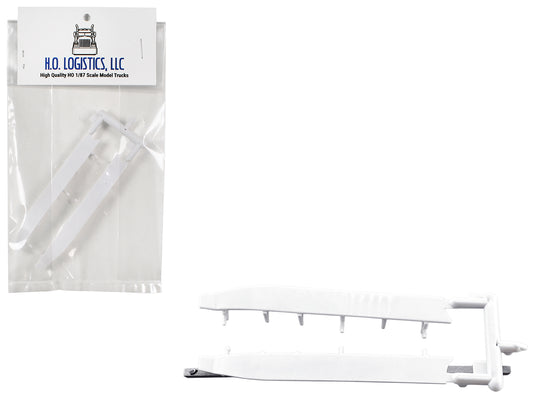 Trailer Wind Skirts for 53' Dry Vans White 1/87 (HO) Plastic Model Car by HO Logistics