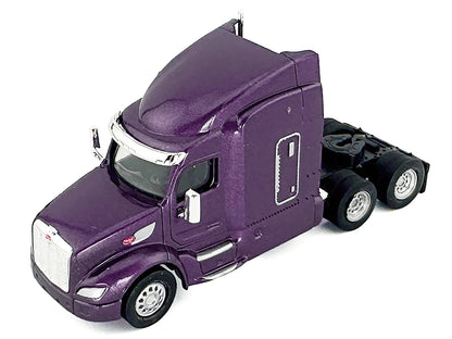 Peterbilt 579 Sleeper Cab Purple Metallic 1/87 (HO) Plastic Model Car by HO Logistics