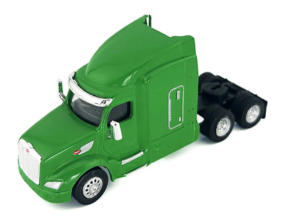 Peterbilt 579 Sleeper Cab Lime Green 1/87 (HO) Plastic Model Car by HO Logistics
