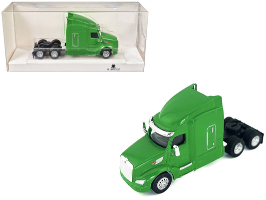Peterbilt 579 Sleeper Cab Lime Green 1/87 (HO) Plastic Model Car by HO Logistics