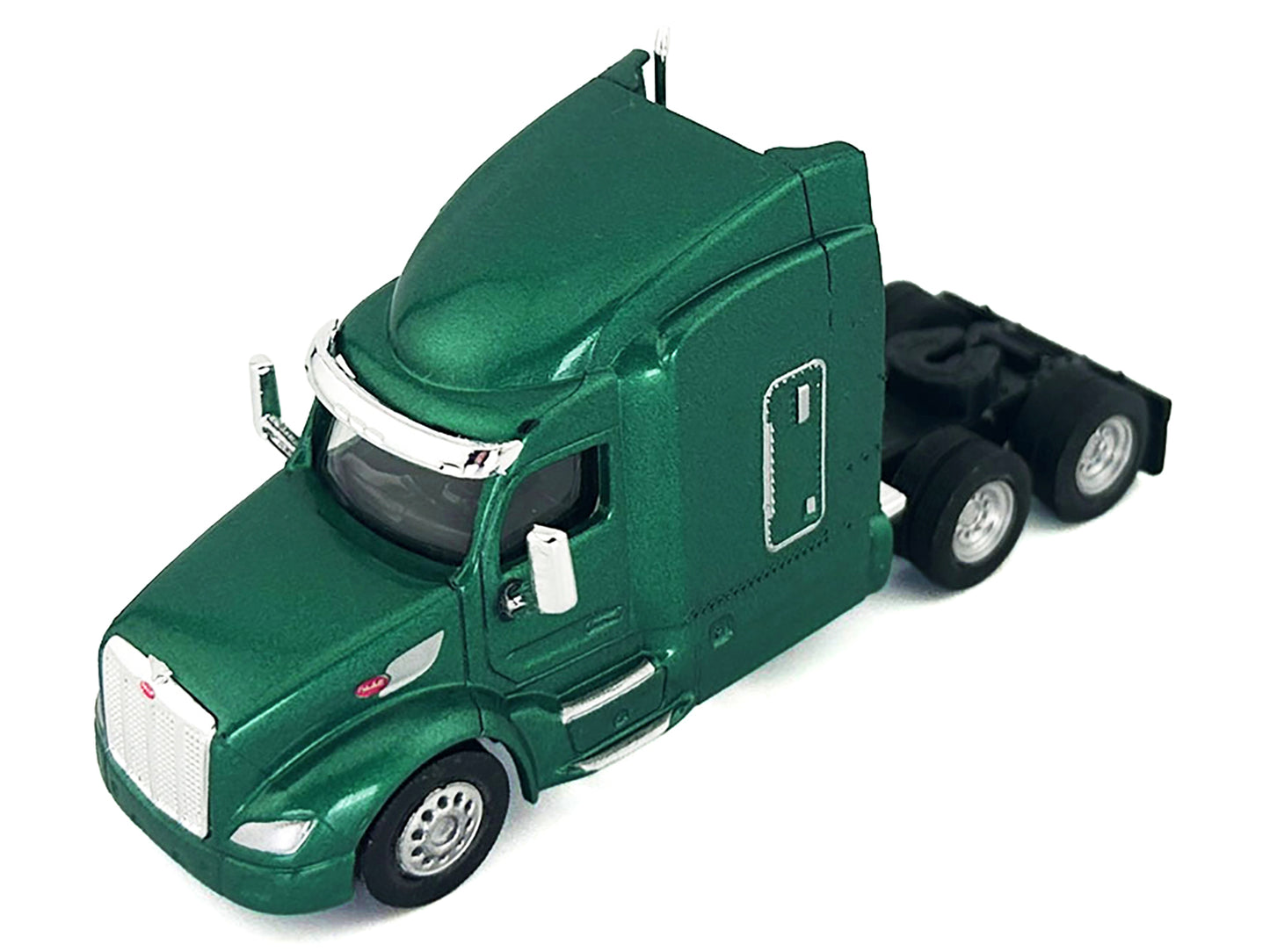 Peterbilt 579 Sleeper Cab Green Metallic 1/87 (HO) Plastic Model Car by HO Logistics