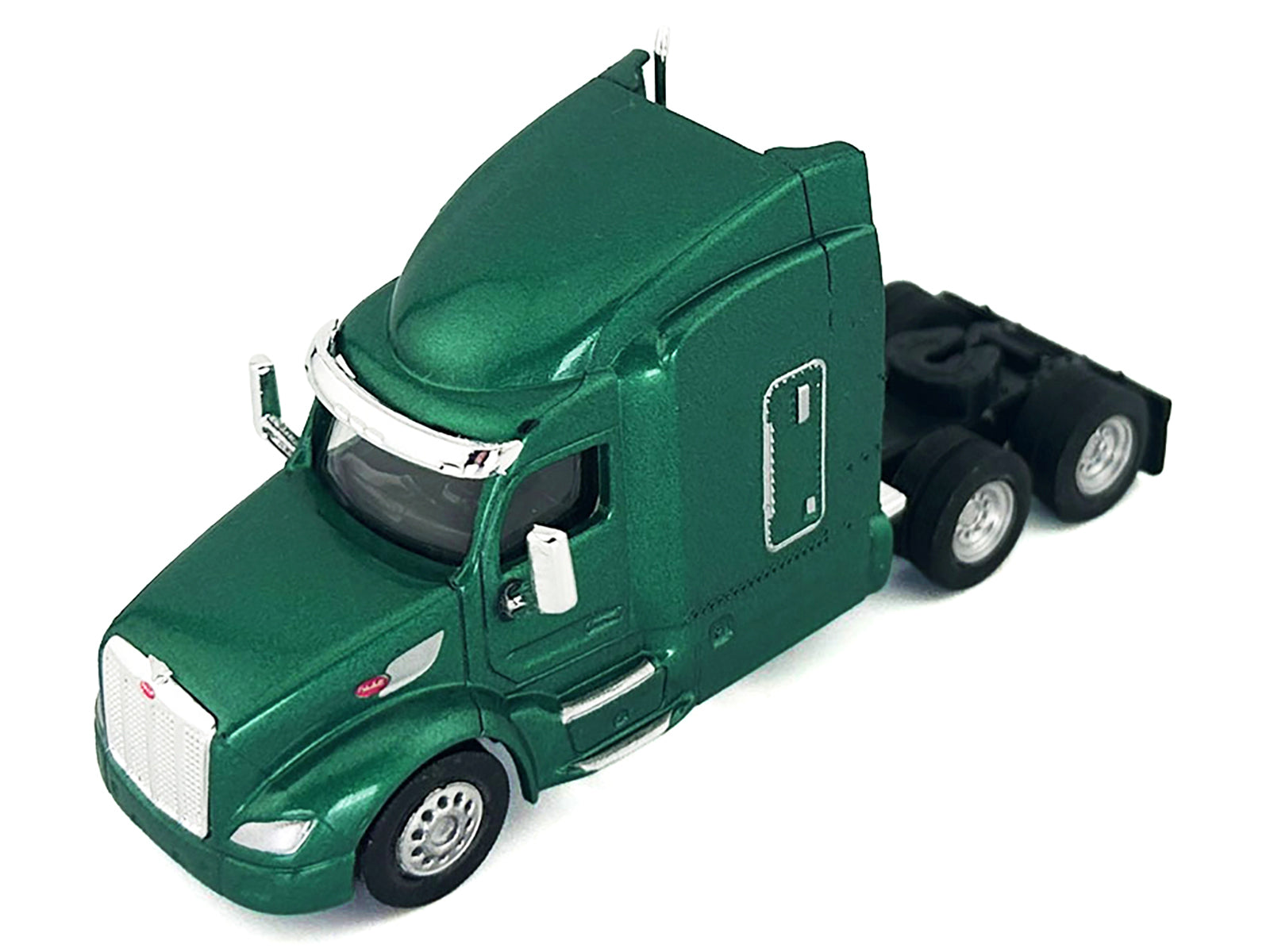 Peterbilt 579 Sleeper Cab Green Metallic 1/87 (HO) Plastic Model Car by HO Logistics-DiecastModeler.com