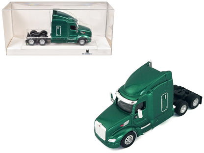 Peterbilt 579 Sleeper Cab Green Metallic 1/87 (HO) Plastic Model Car by HO Logistics-DiecastModeler.com