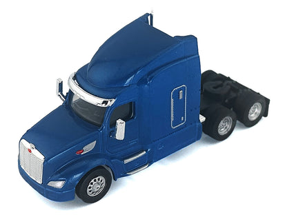 Peterbilt 579 Sleeper Cab Blue Metallic 1/87 (HO) Plastic Model Car by HO Logistics