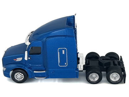 Peterbilt 579 Sleeper Cab Blue Metallic 1/87 (HO) Plastic Model Car by HO Logistics